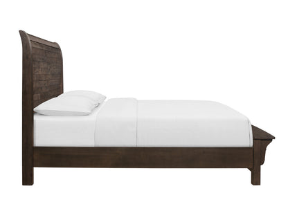 Brown Queen Sleigh Bed - Modern Rustic Comfort