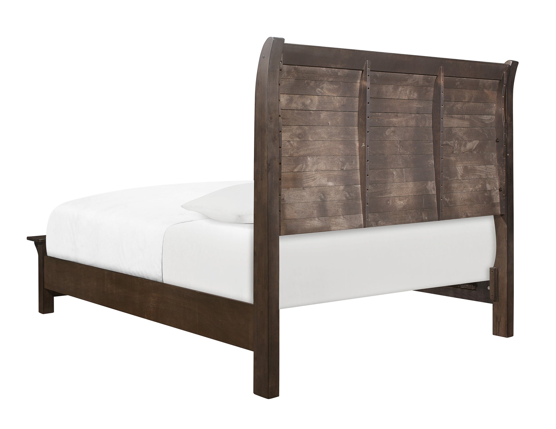 Brown Queen Sleigh Bed - Modern Rustic Comfort