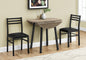 Dining Table Set, 3pcs Set, Small, 35" Drop Leaf, Kitchen, Black Metal, Brown Laminate, Contemporary, Modern