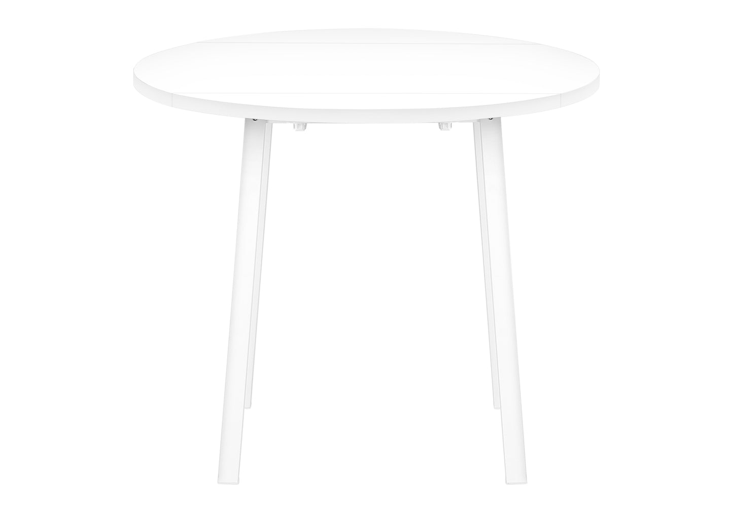 Small White Drop Leaf Dining Table Set - 3 Piece Kitchen Table for Dining Room