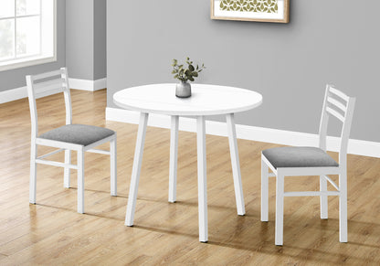 Small White Drop Leaf Dining Table Set - 3 Piece Kitchen Table for Dining Room