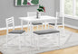 Dining Set, 5pcs Set, 40" Rectangular, Kitchen, Small, White Metal And Laminate, Grey Fabric, Contemporary, Modern