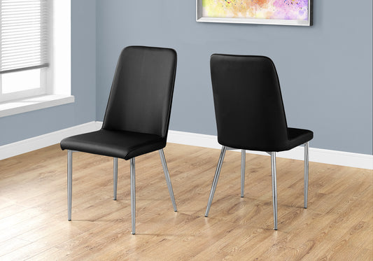 Black Faux Leather Accent Chair Set of 2 for Living Room