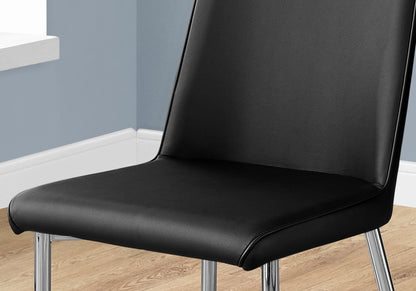 Black Faux Leather Accent Chair Set of 2 for Living Room