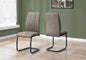 Dining Chair, Set Of 2, Side, Upholstered, Kitchen, Dining Room, 39" Height, Brown Fabric, Black Metal, Contemporary, Modern