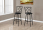 Contemporary Black Metal Bar Stools - Set of 2