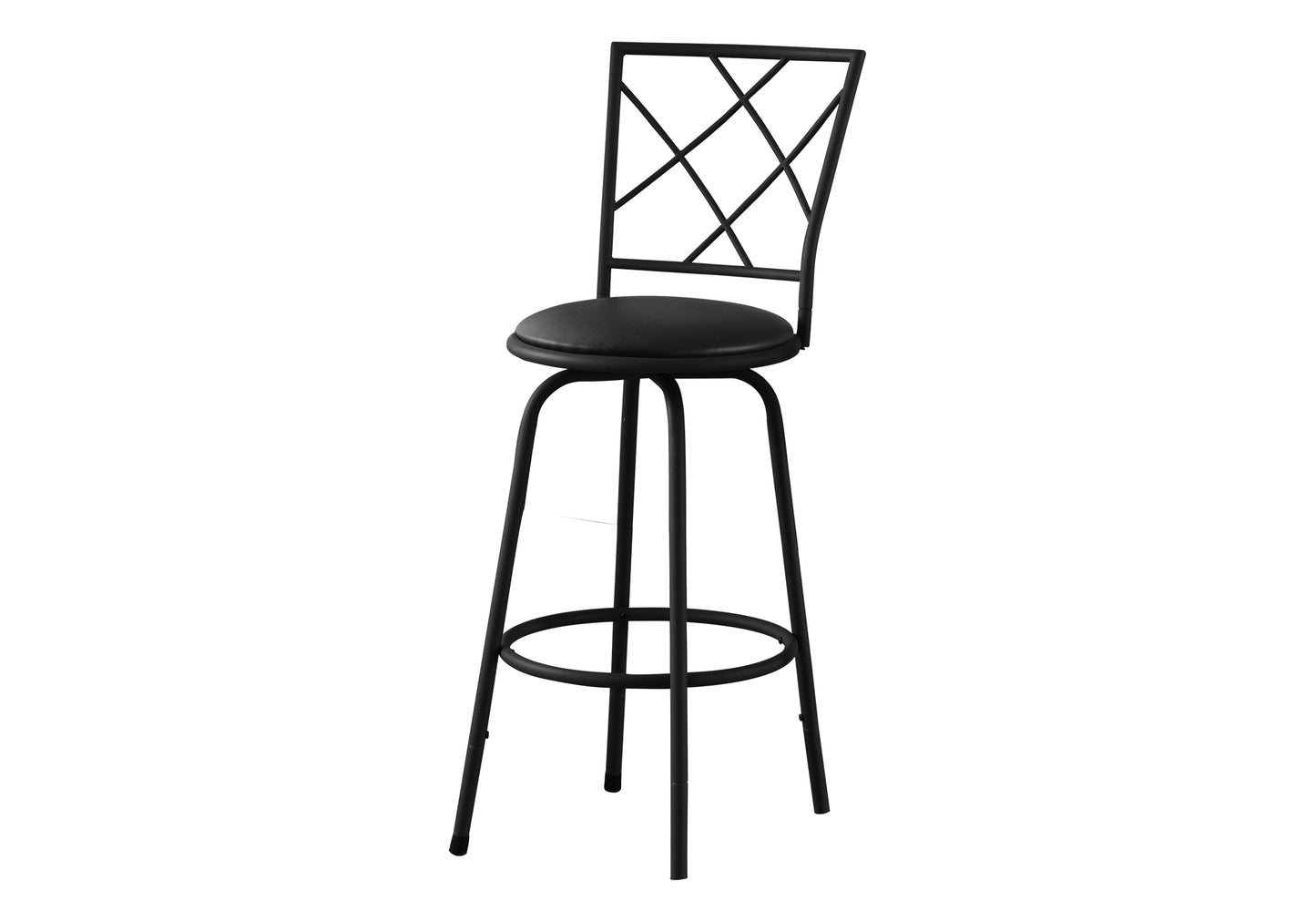 Contemporary Black Metal Bar Stools - Set of 2