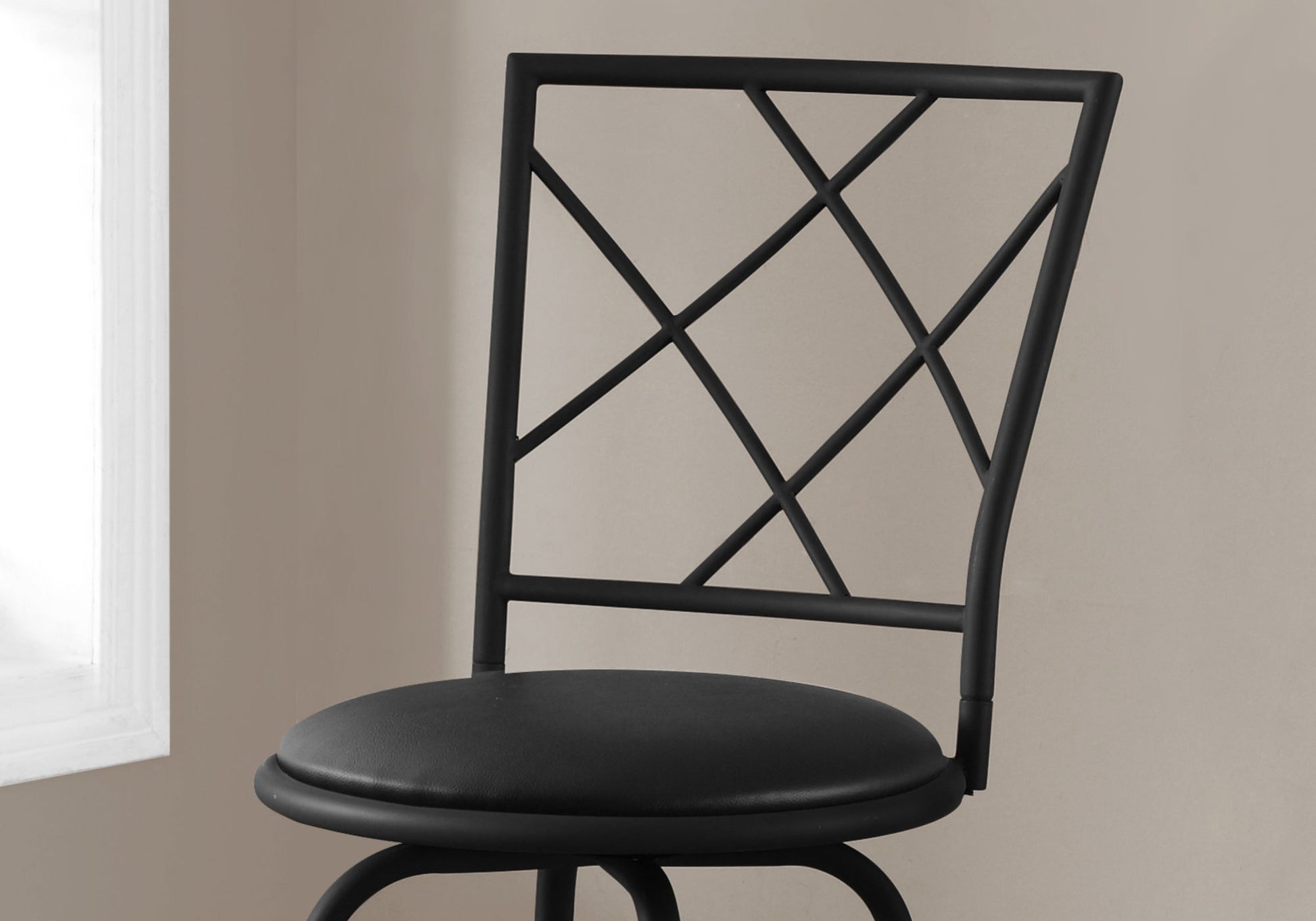 Contemporary Black Metal Bar Stools - Set of 2