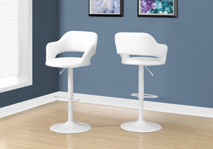 White Bar Stool with Swivel - Counter Height