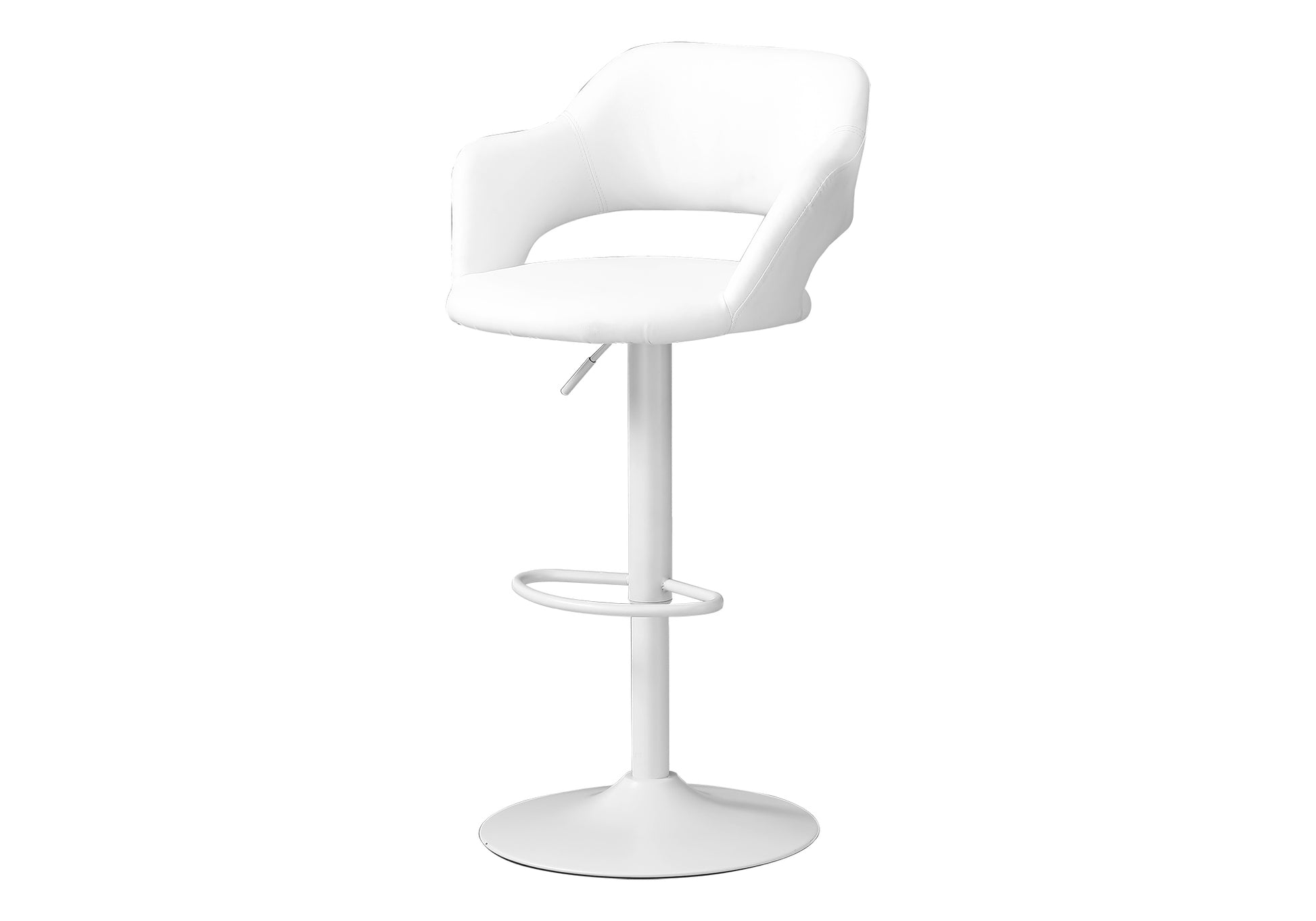 White Bar Stool with Swivel - Counter Height