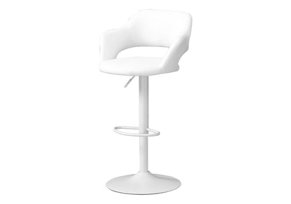White Bar Stool with Swivel - Counter Height