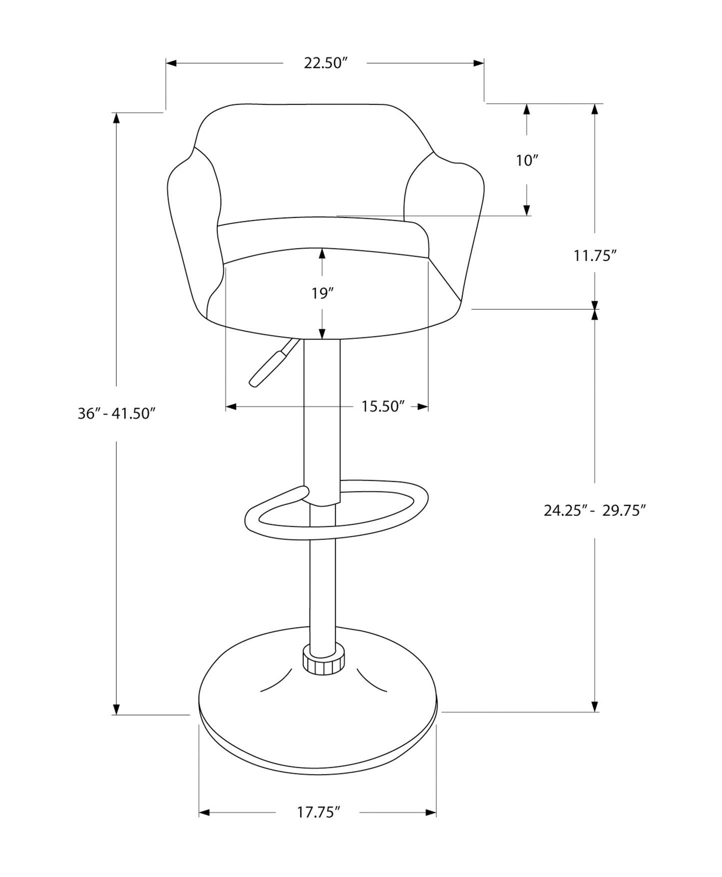 White Bar Stool with Swivel - Counter Height
