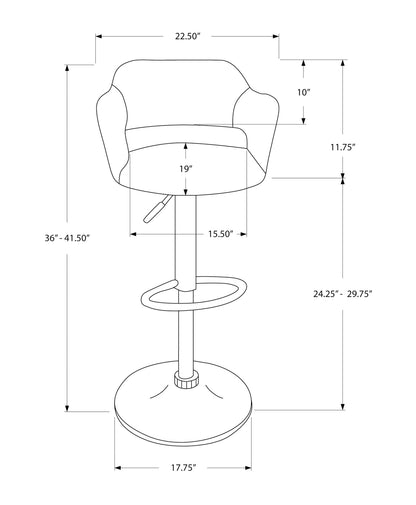 White Bar Stool with Swivel - Counter Height