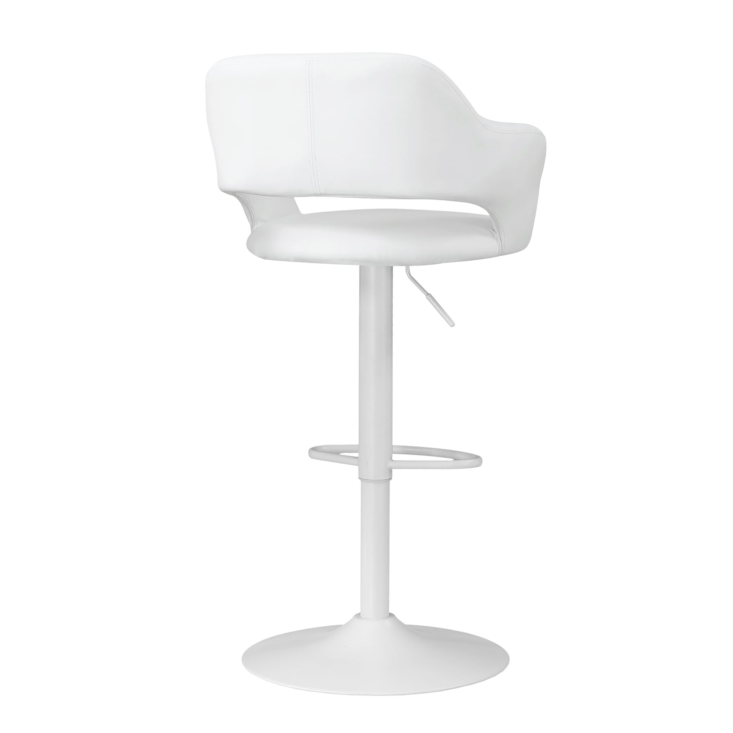 White Bar Stool with Swivel - Counter Height