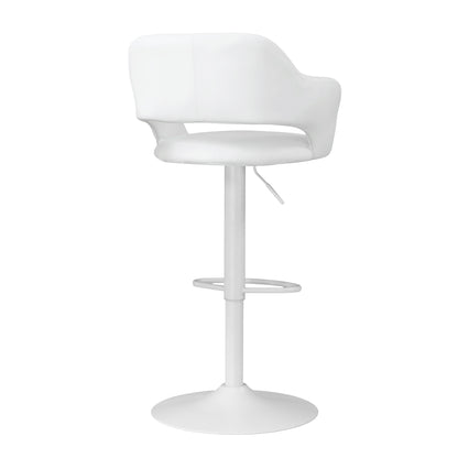 White Bar Stool with Swivel - Counter Height