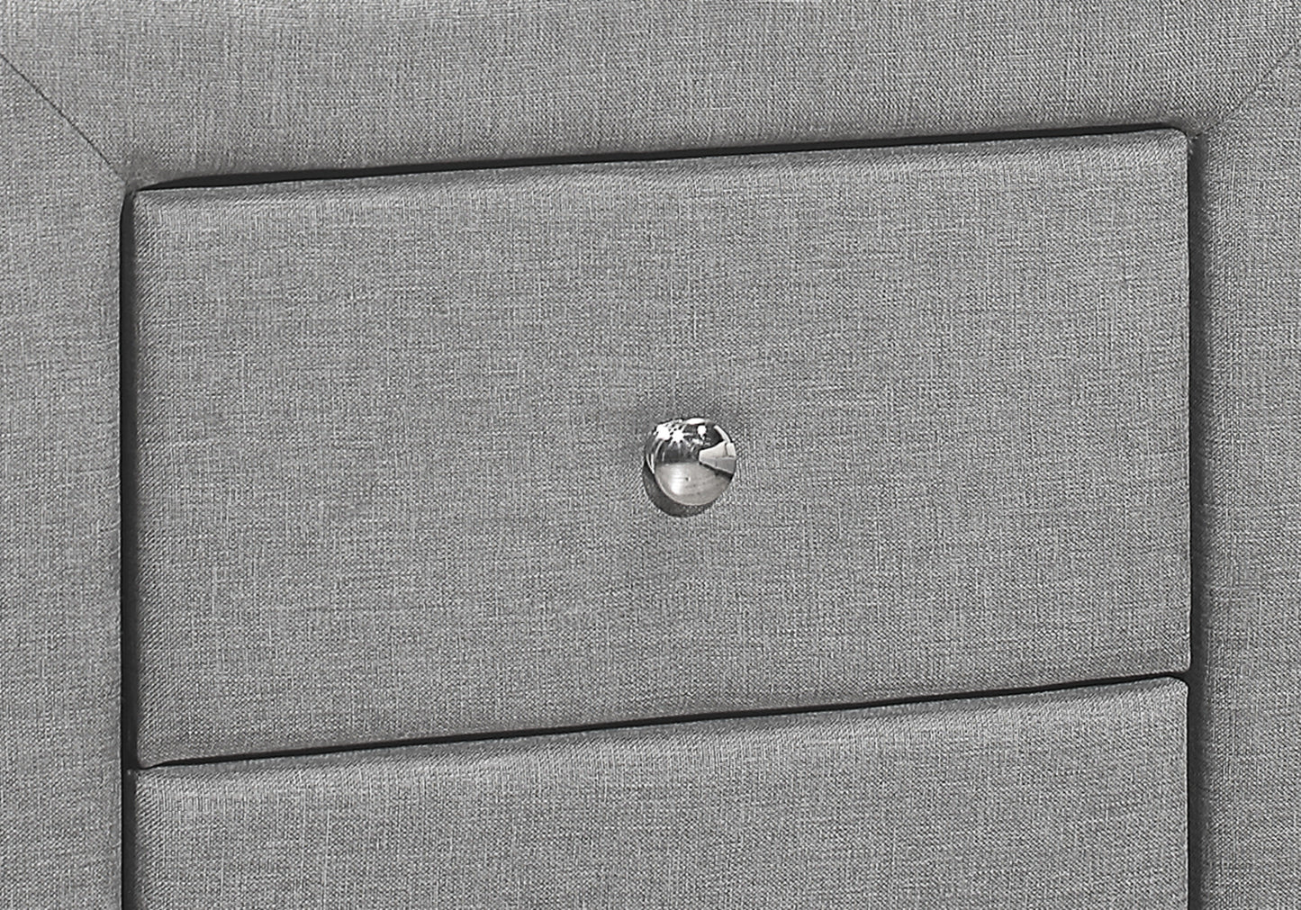 Grey Linen Nightstand with Two Drawers - 20.5" W