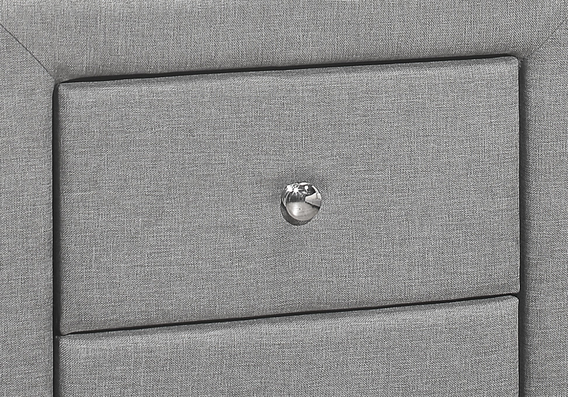 Grey Linen Nightstand with Two Drawers - 20.5" W