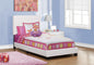 Bed, Twin Size, Bedroom, Upholstered, White Leather Look, Transitional