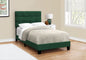 Bed, Twin Size, Upholstered, Bedroom, Frame Only, Youth, Teen, Juvenile, Green Velvet, Transitional