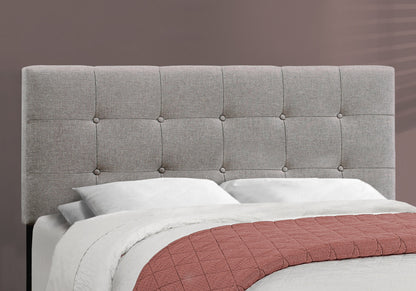 Grey Upholstered Queen Bed Frame - Linen Look