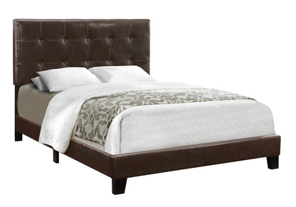 Full Size Brown Leather Look Bed Frame