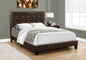 Bed, Full Size, Bedroom, Upholstered, Brown Leather Look, Transitional