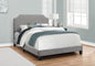 Grey Linen Upholstered Full Size Bed Frame