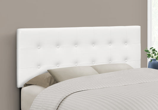 Full Size White Upholstered Leather Headboard for Bedroom