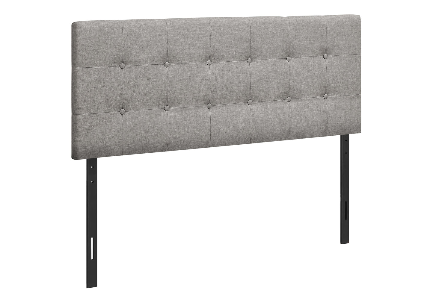 Full Size Grey Upholstered Bed Headboard - Linen Look for Bedroom