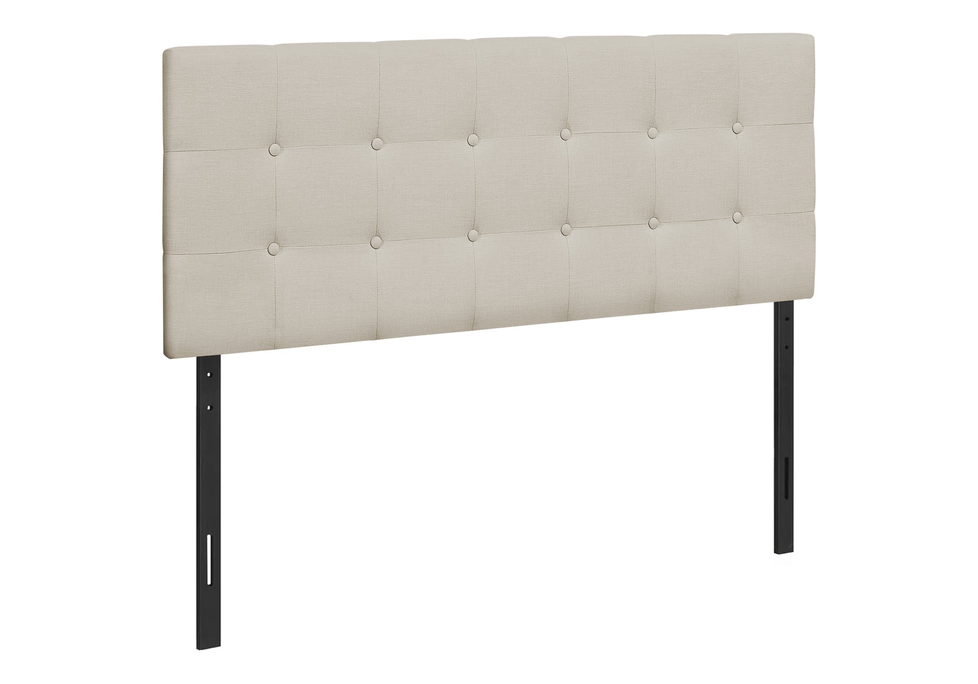 Full Size Beige Upholstered Headboard - Linen Look for Bedroom