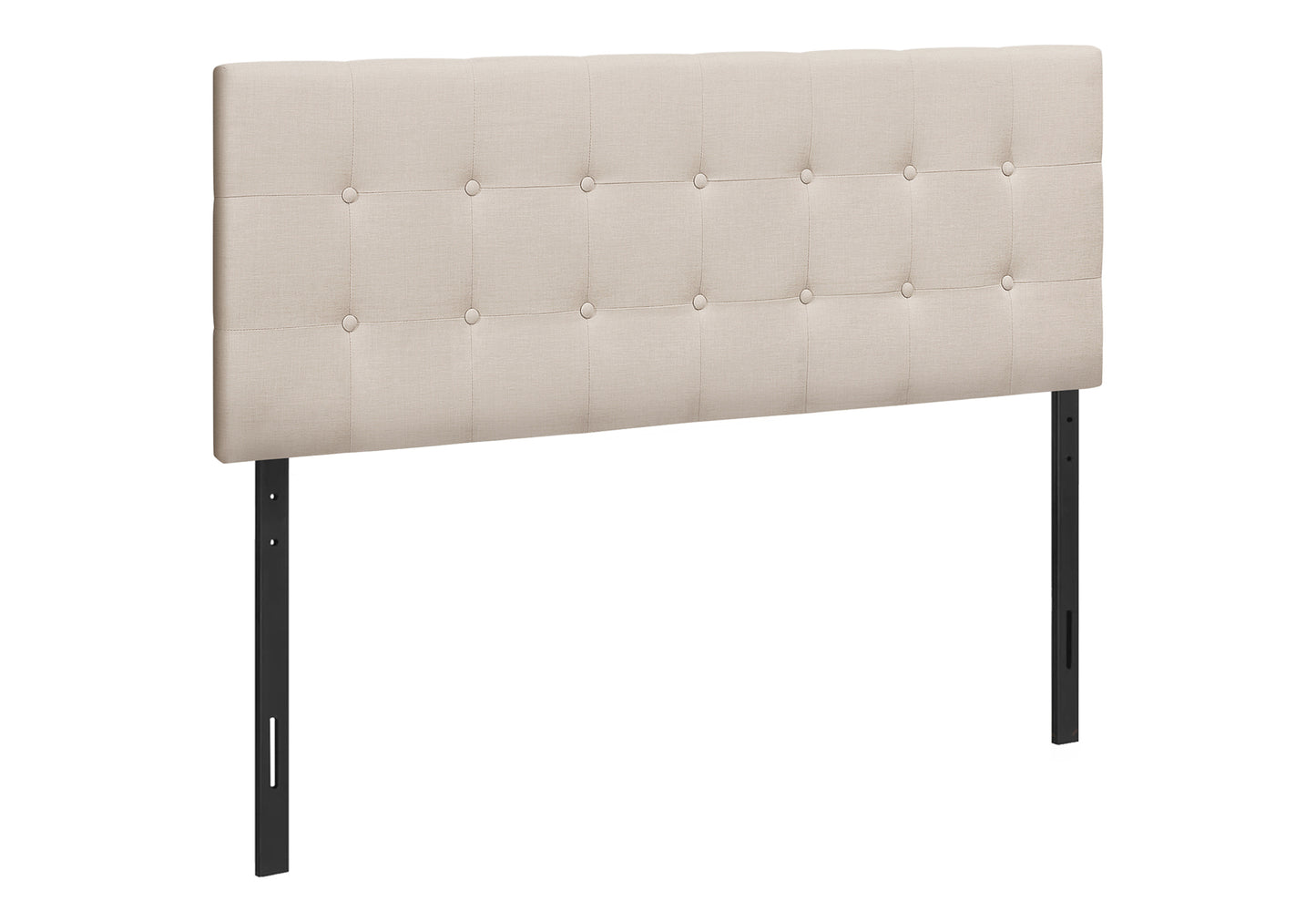 Queen Size Beige Upholstered Button Headboard for Bedroom