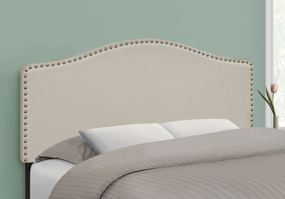 Bed, Headboard Only, Full Size, Bedroom, Upholstered, Beige Linen Look, Transitional