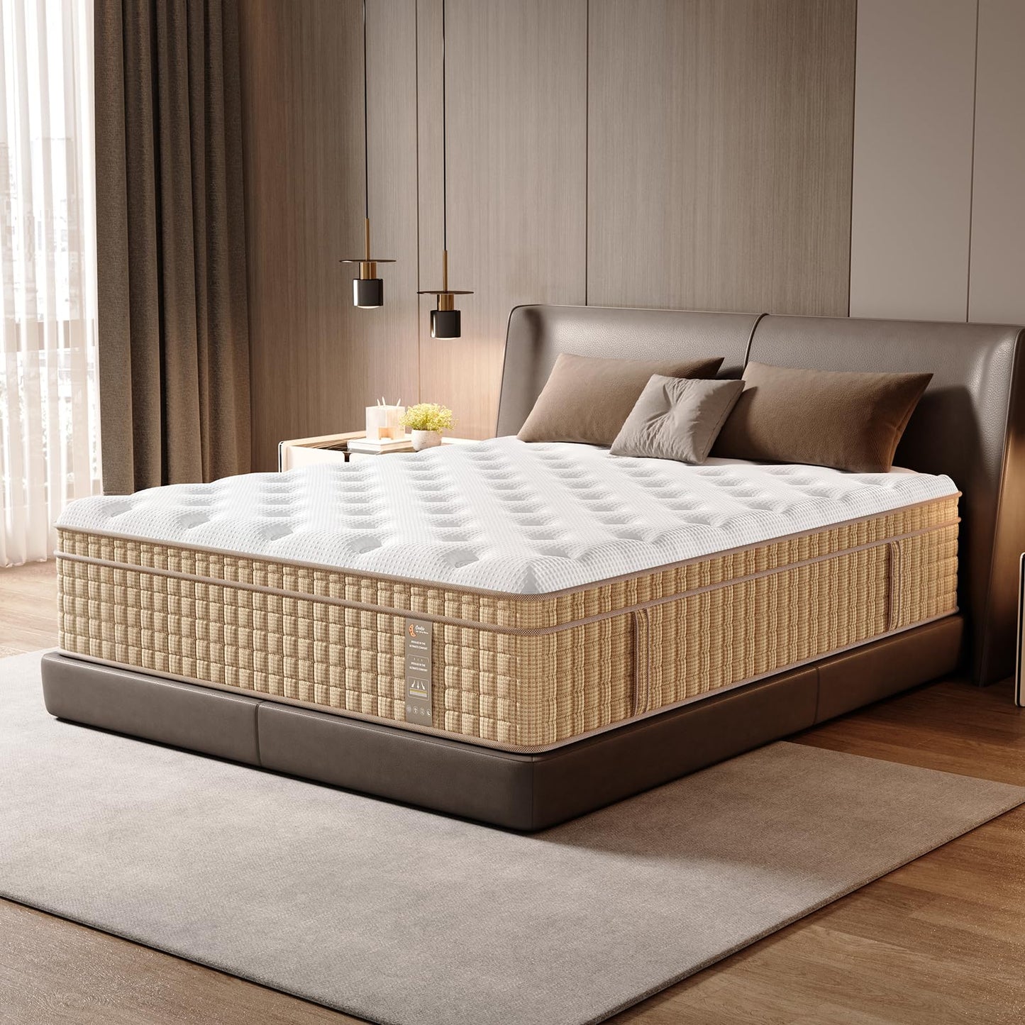 Queen Size Hybrid Mattress - 12 Inch Cooling Memory Foam for Bedroom