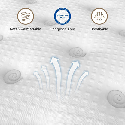 Queen Memory Foam Mattress - Beige White Modern Comfort for Bedroom