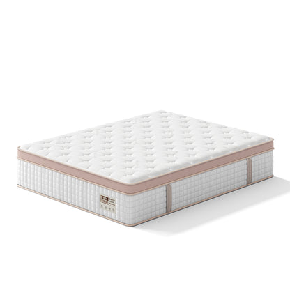 14 Inch Firm Hybrid Mattress – Queen Size – Gel Memory Foam & Pocket Springs – Pressure Relief, Motion Isolation, Ergonomic Modern Bed