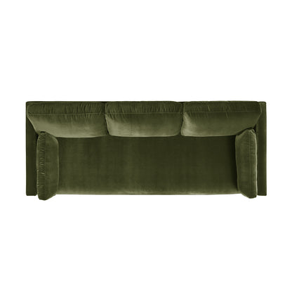 84" Green Velvet Sofa - Farmhouse Style