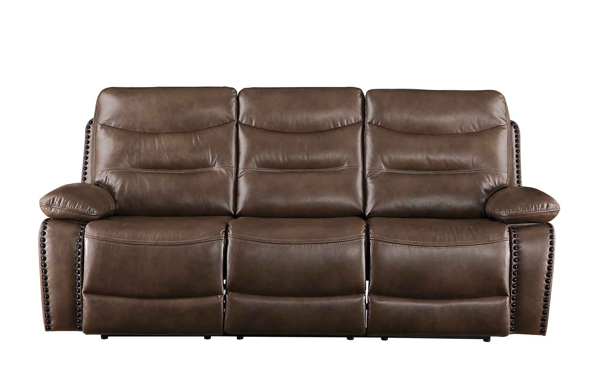Aashi Brown Leather-GEL Match Recliner Sofa