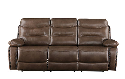 Aashi Brown Leather-GEL Match Recliner Sofa