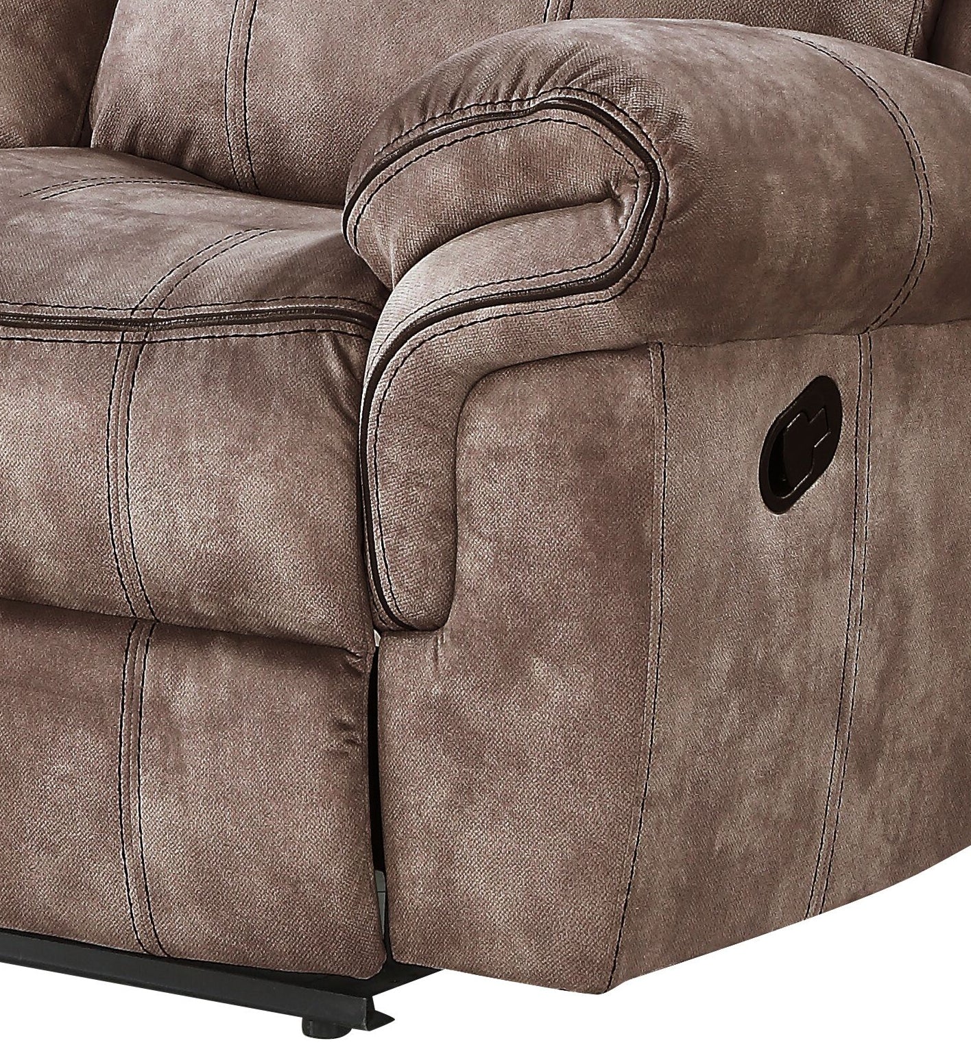 Chocolate Velvet Reclining Sofa - 2 Seat