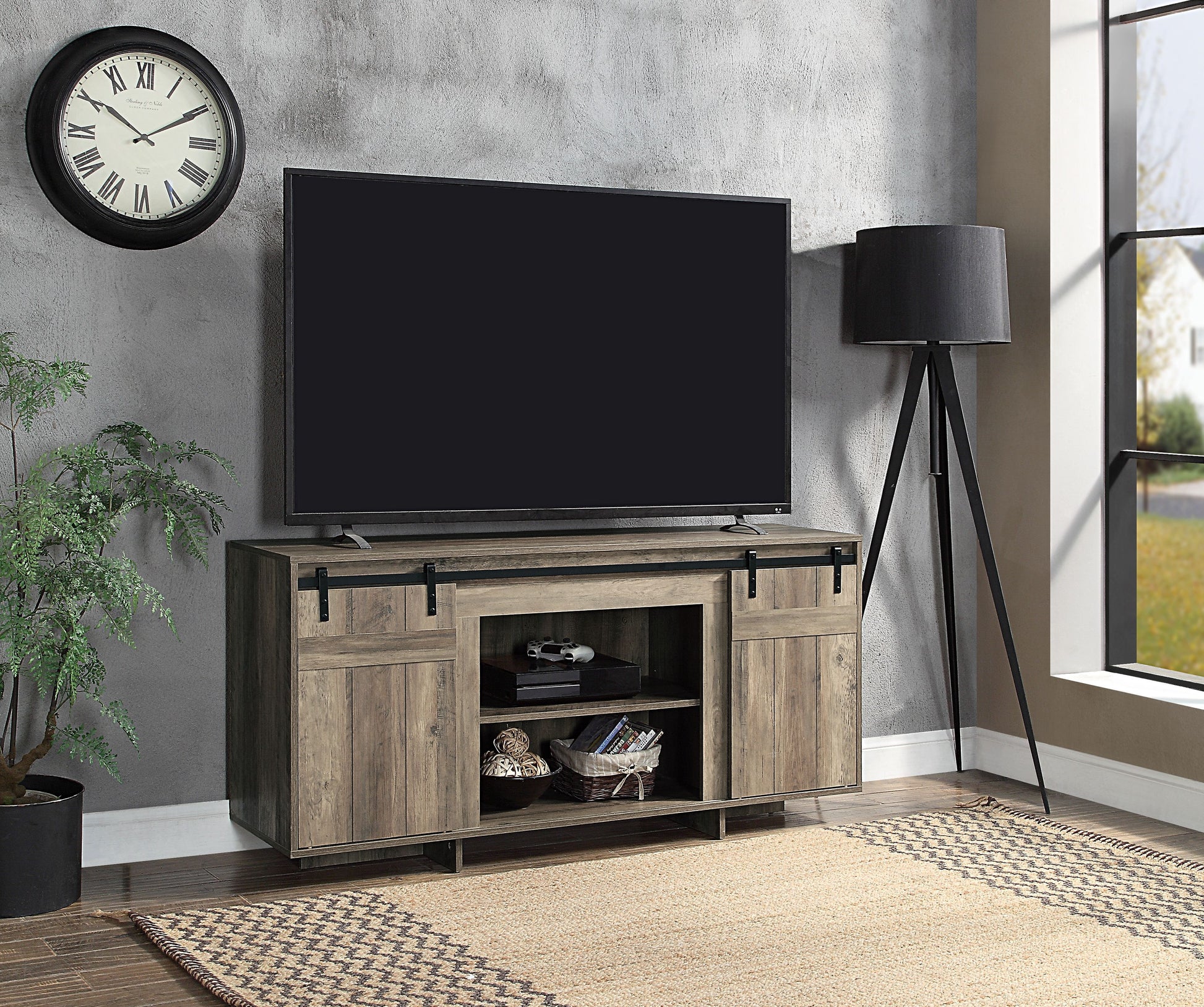 Bellarosa Gray Washed Finish TV Stand