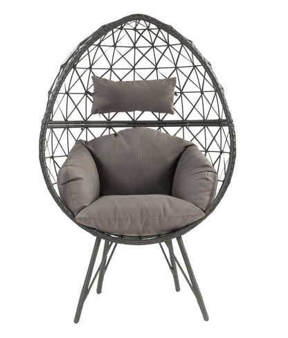 Light Gray Wicker Outdoor Seating for Your Garden Porch