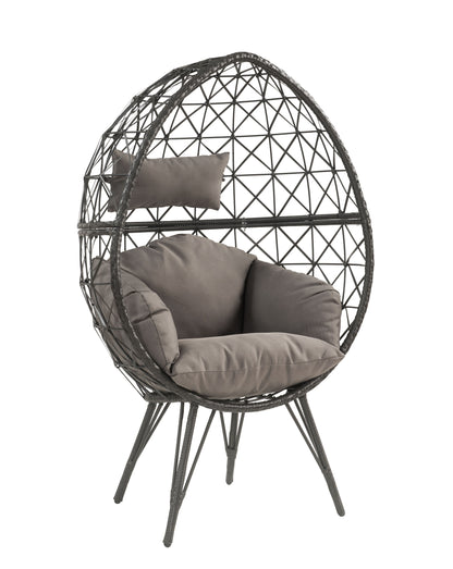 Light Gray Wicker Outdoor Seating for Your Garden Porch