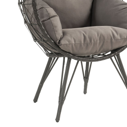 Light Gray Wicker Outdoor Seating for Your Garden Porch