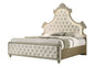 Lucienne Beige Velvet EK Bed W/Led