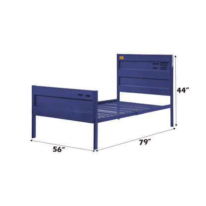 Cargo Blue Finish Full Bed - Metal Frame