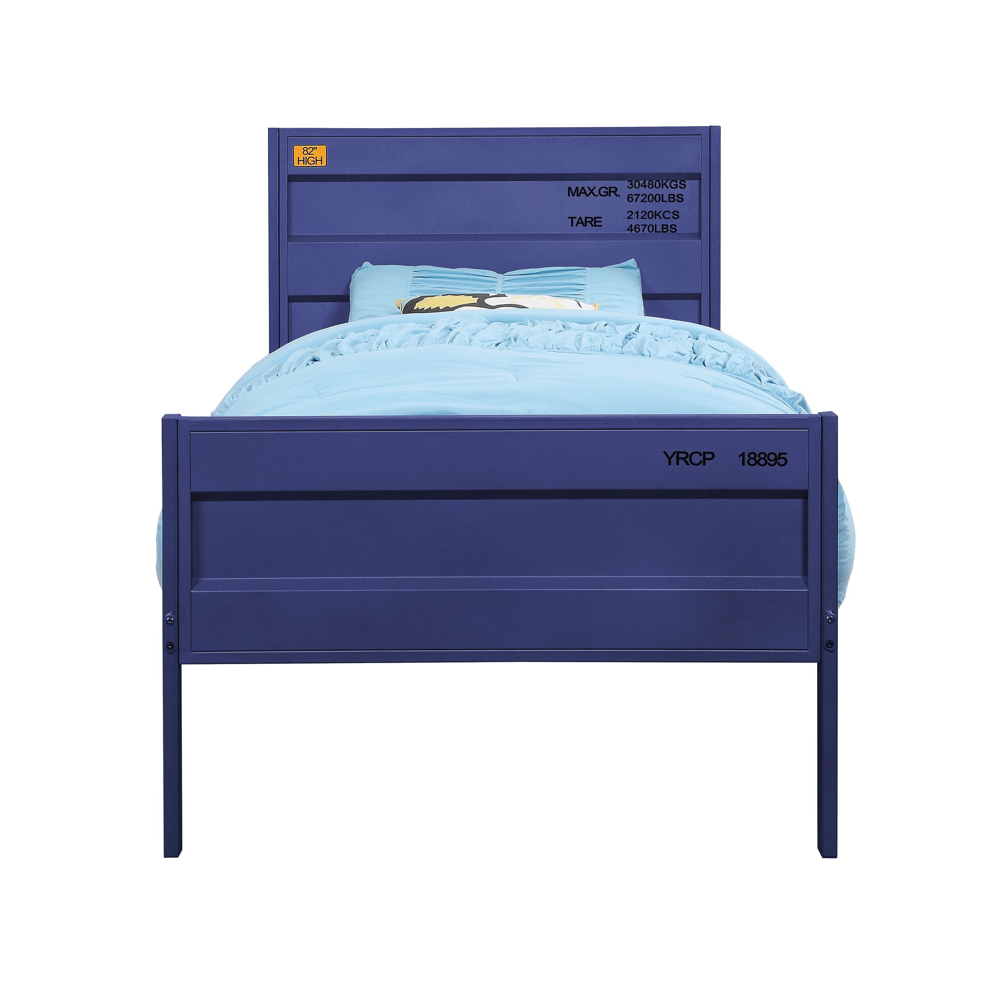 Cargo Blue Finish Full Bed - Metal Frame