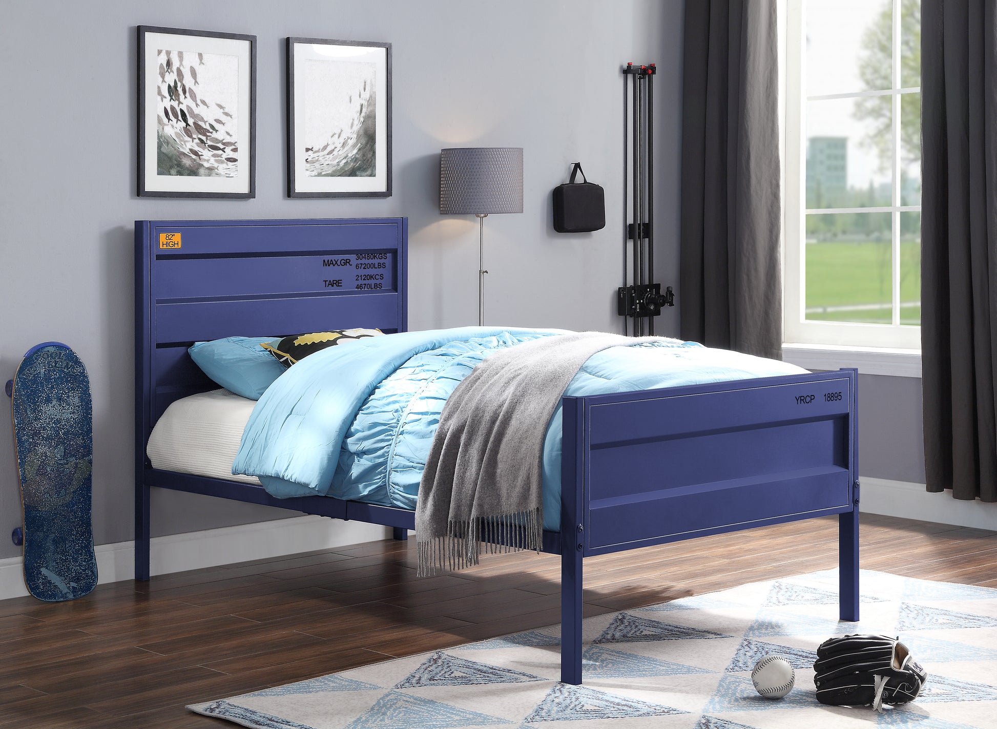 Cargo Blue Finish Full Bed