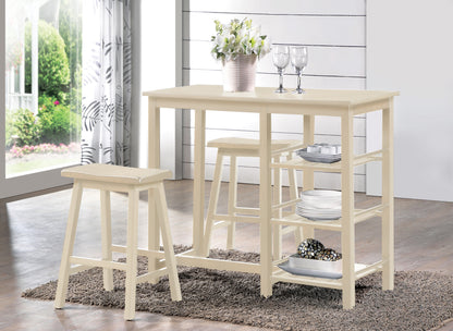 Nyssa Buttermilk Finish 3PCs Counter Height Set