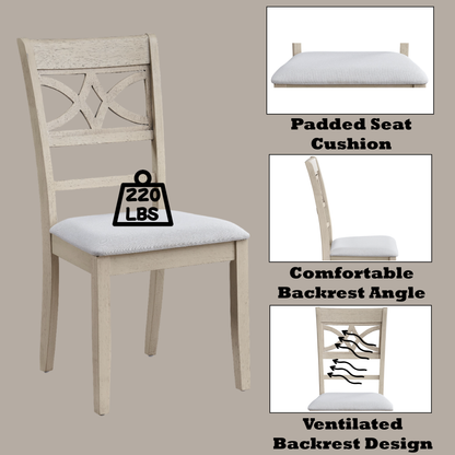 Ferris 7-Piece Light Oak Dining Set with Cross-Back Chairs - Perfect for Family Meals