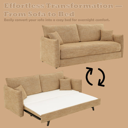 Cadie Mocha Chenille Sofa Bed - 2 Seats for Living Room